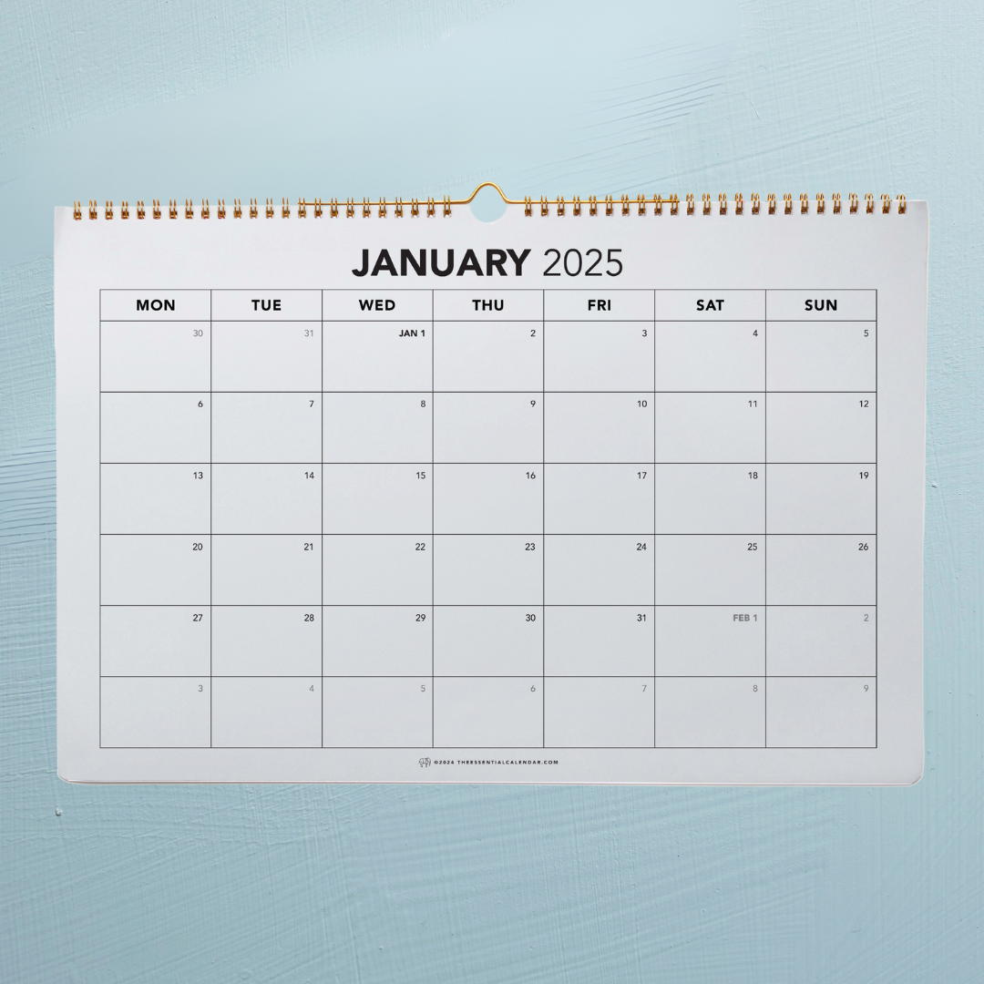 2025 Monday-start Monthly Calendar