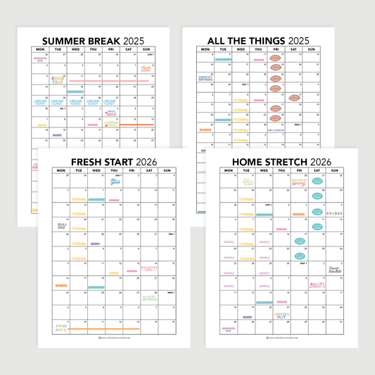 2025-2026 The Essential Family Calendar (Monday-start)