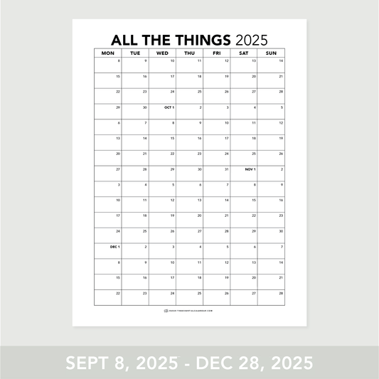 The Essential Family Calendar: All the Things (Monday-start)