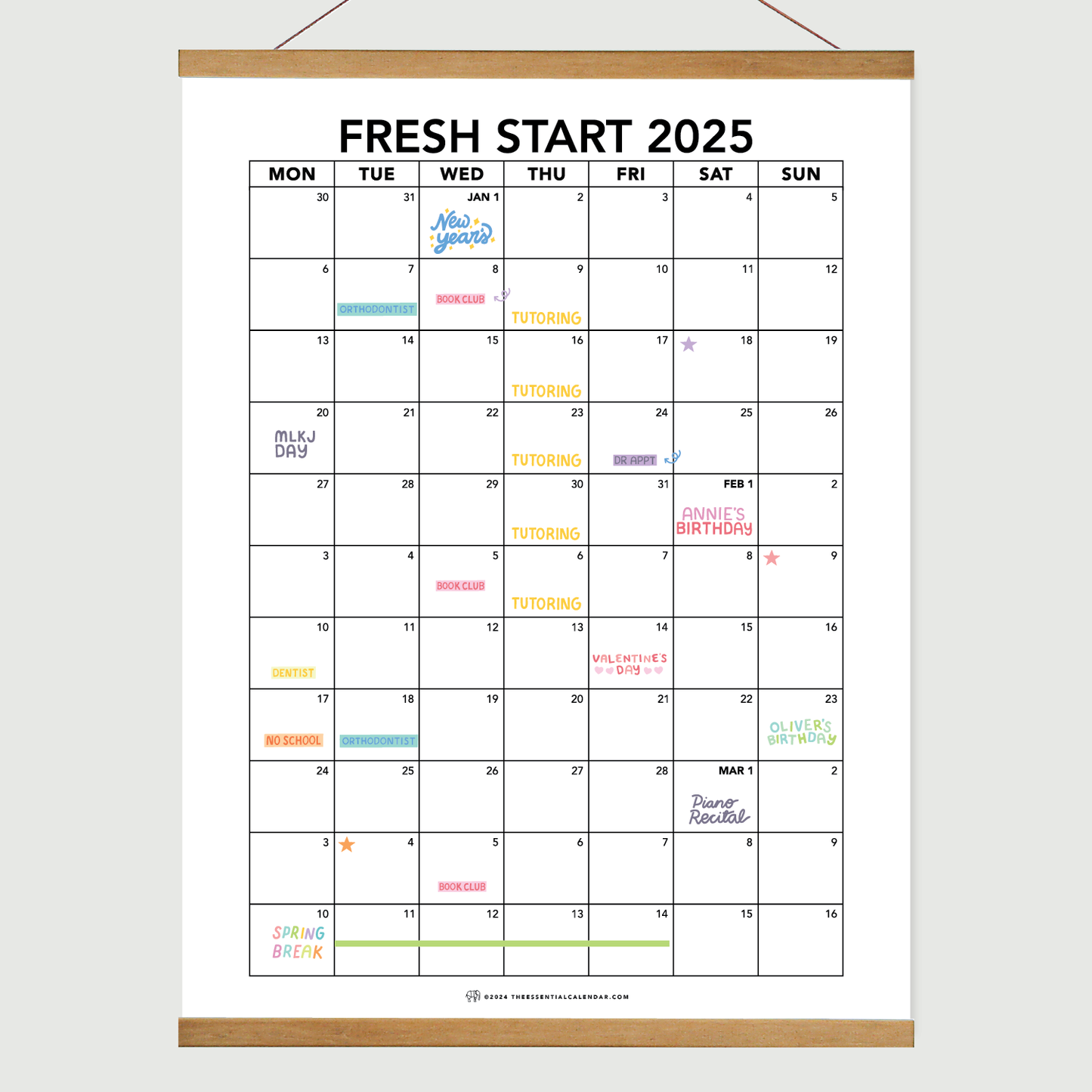 2024-2025 Monday-start Calendar